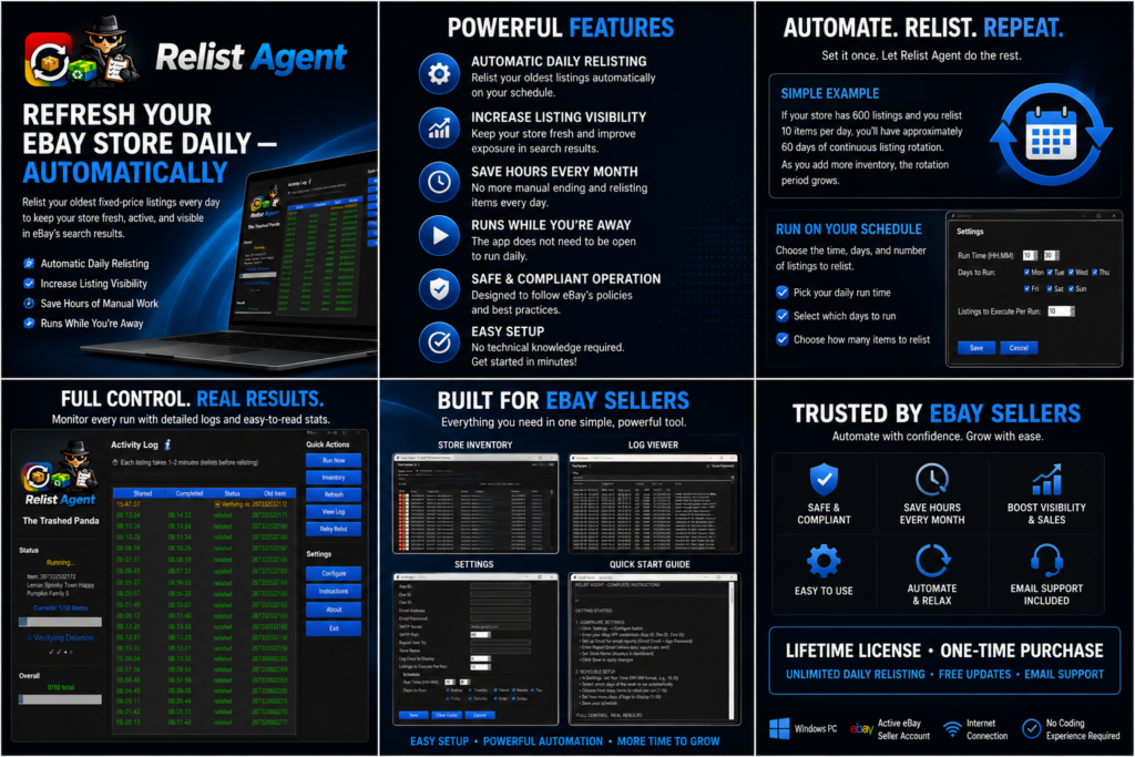 Relist Agent eBay relisting tool