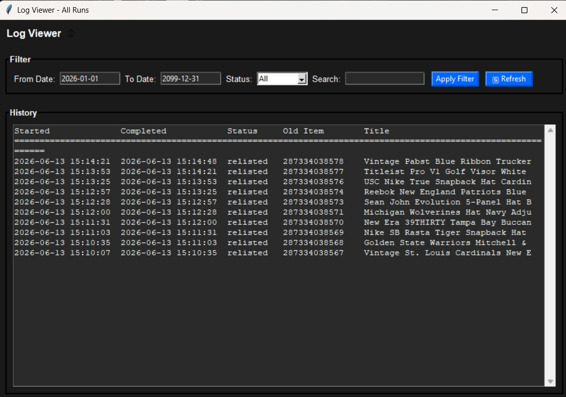 Relist Agent eBay relisting tool for Windows - Image 4