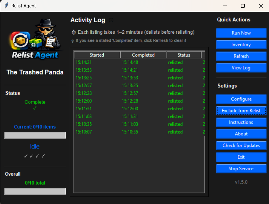 Relist Agent eBay relisting tool for Windows - Image 2